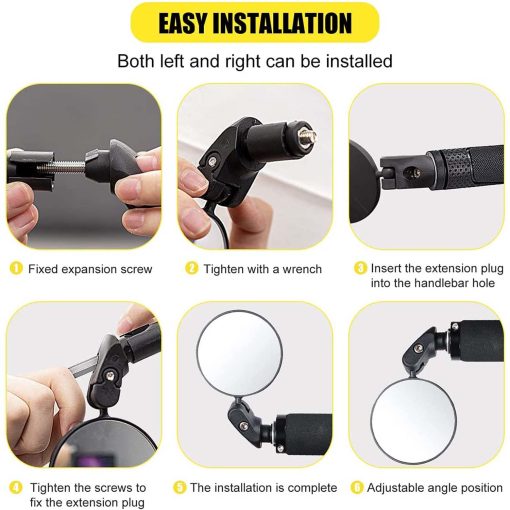 RockBros Adjustable 360° Rotatable Bicycle Mirror for Handlebars RockBros