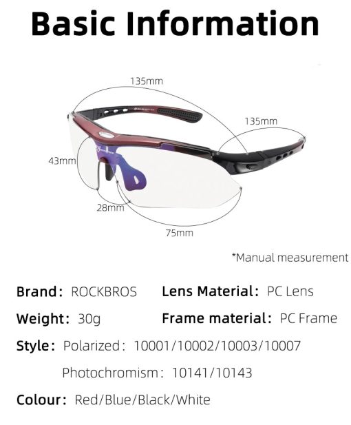 RockBros Polarized Sports Sunglasses – UV Protection RockBros